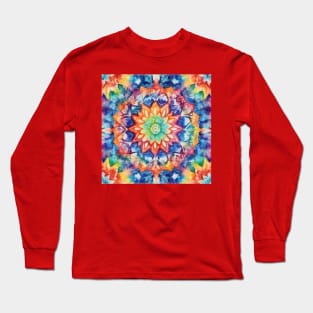 Watercolor kaleidoscope mandala Long Sleeve T-Shirt